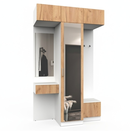 Набор мебели для прихожей "Марсель-255" МР 01-255 В2490 Ш1500 Г580 (ЛДСП Дуб крафт золотой)